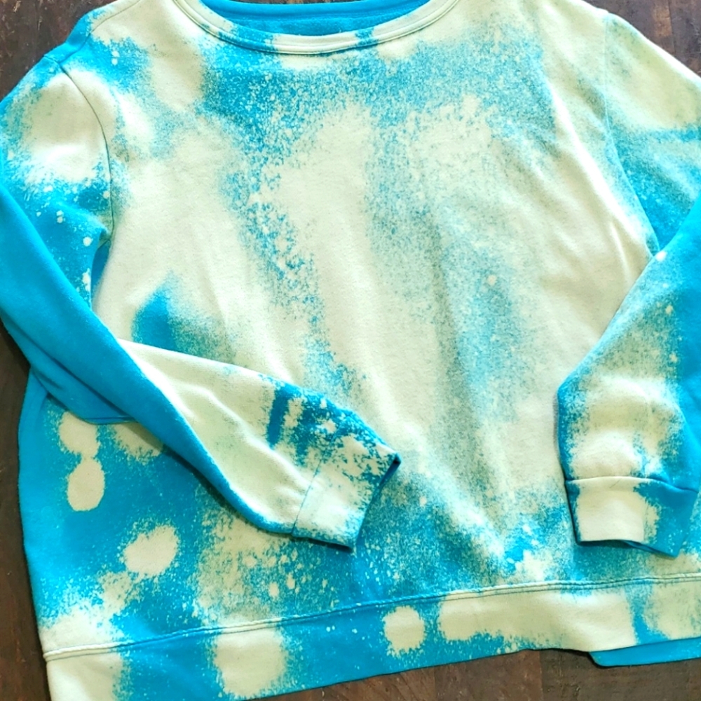 Upcycled, bleached sweatshirt
